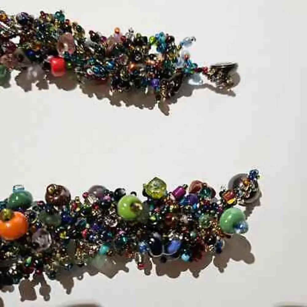 Chunky Glass‎ Bead Statement Necklace Magnetic Ball Clasp Multicolor